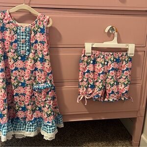 SweetHoney Floral Kids Pajamas - Blue and Pink